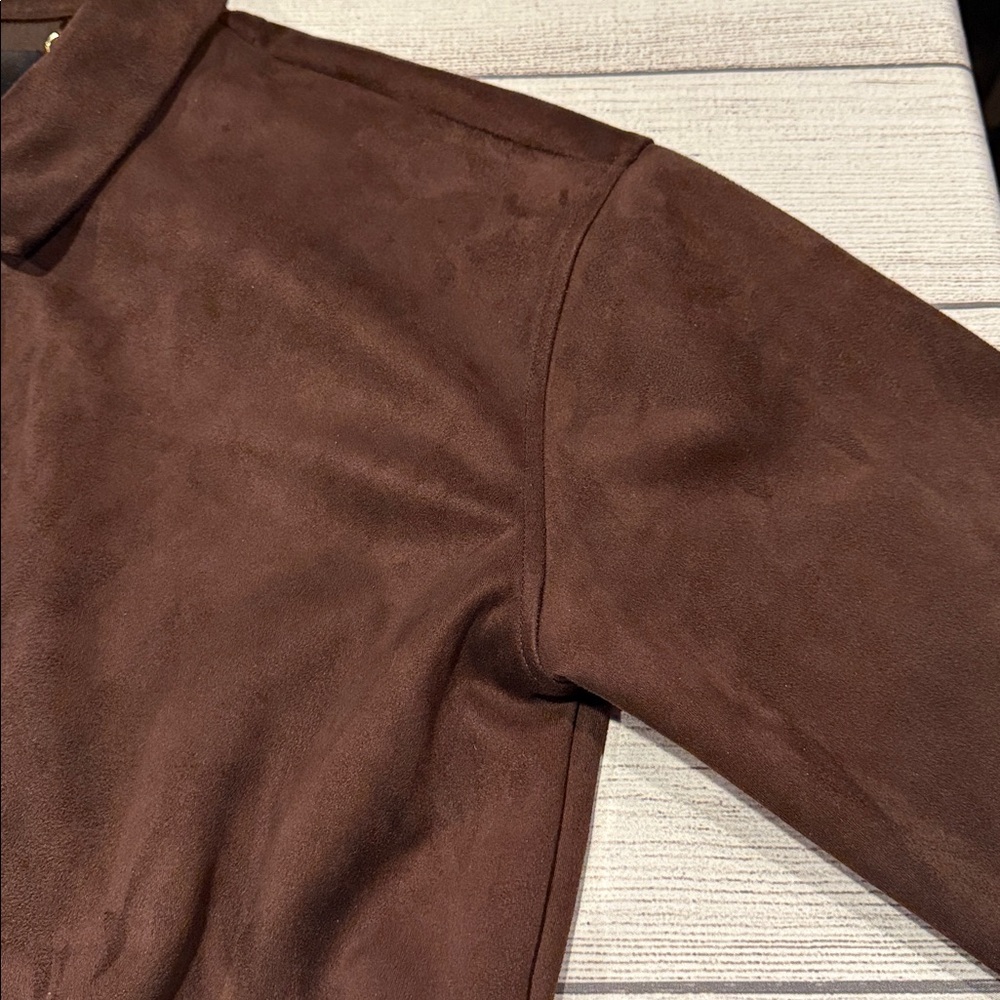 Women’s House of Harlow 1960 Cropped Faux Suede Jacket Size L brown - Picture 8 of 16